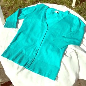 14th&Union Cardigan in Teal-size small